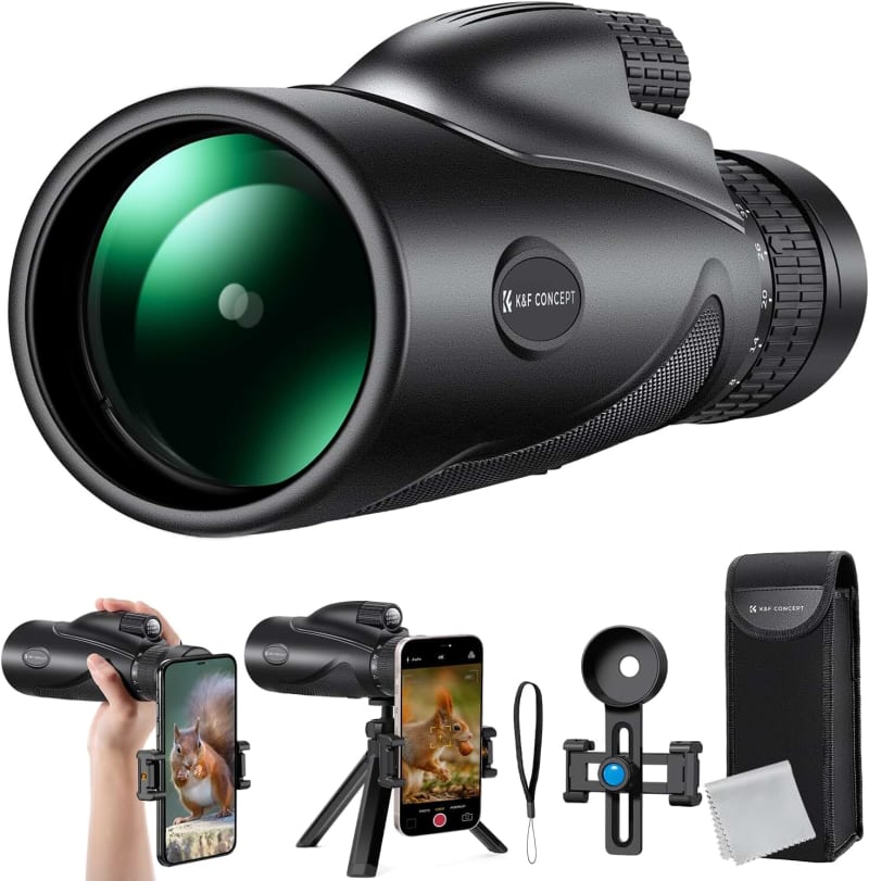 K&F Concept Trail Binoculars with Tripod Attachment, 10 mm x 42 mm Size