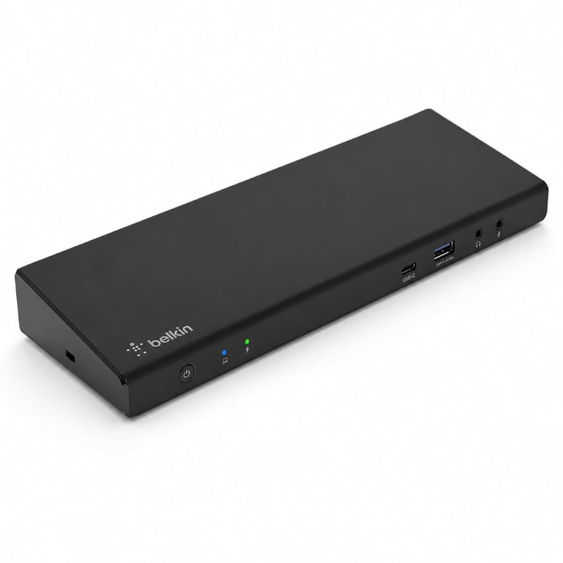 Belkin Triple Display DisplayLink Docking Station Hub with 3 HDMI Ports, 2 DisplayPorts, for Triple 4K Display with 85W Power Delivery, Gigabit Ethernet, 3.5mm Mic/Speaker, 1 USB-C and 5 USB-A ports