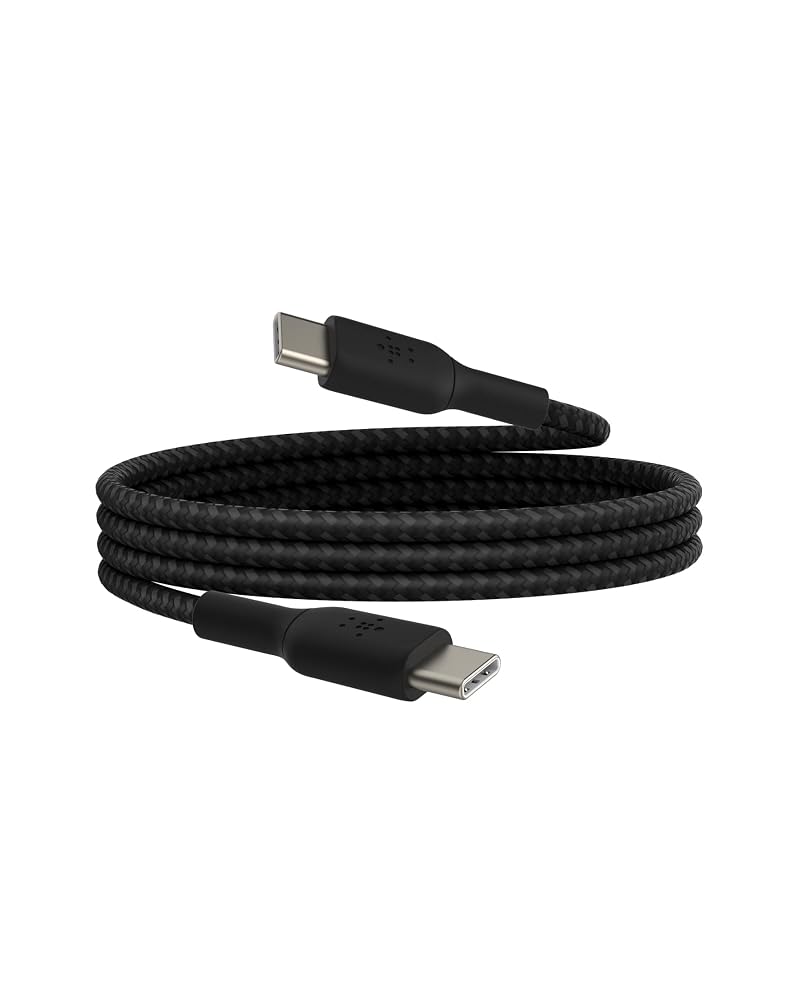 Belkin CAB004bt1MBK Boost Charge Braided USB-C to USB-C Cable, Black, 1 Meter Length