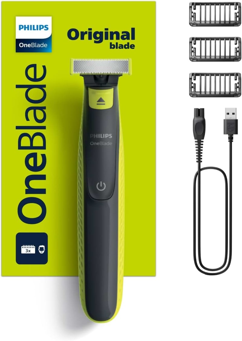 Philips OneBlade Beard Trimmer with 3 Combs and USB Charging, QP2724/10