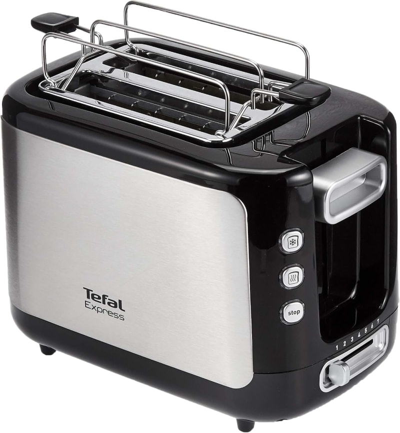 Tefal Express Stainless Steel 2 Slice Toaster, Black