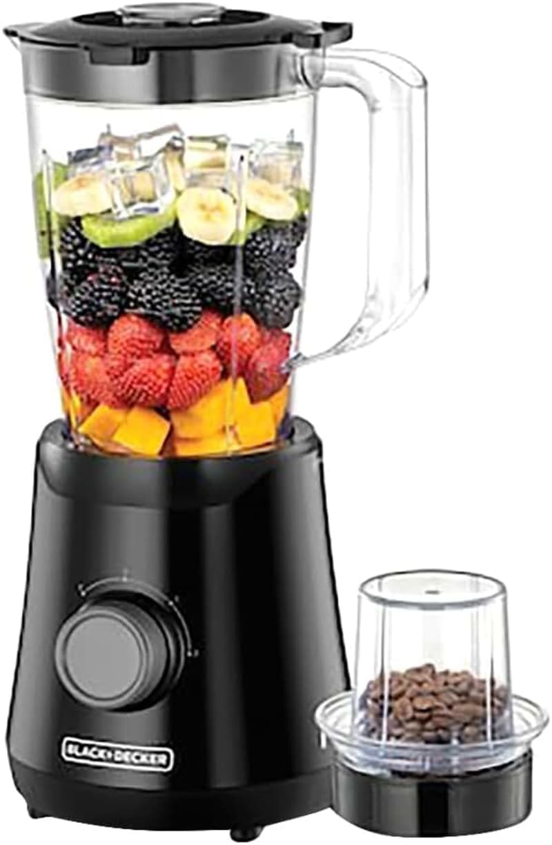 Black+Decker 500W Blender with Grinding Mill, Black