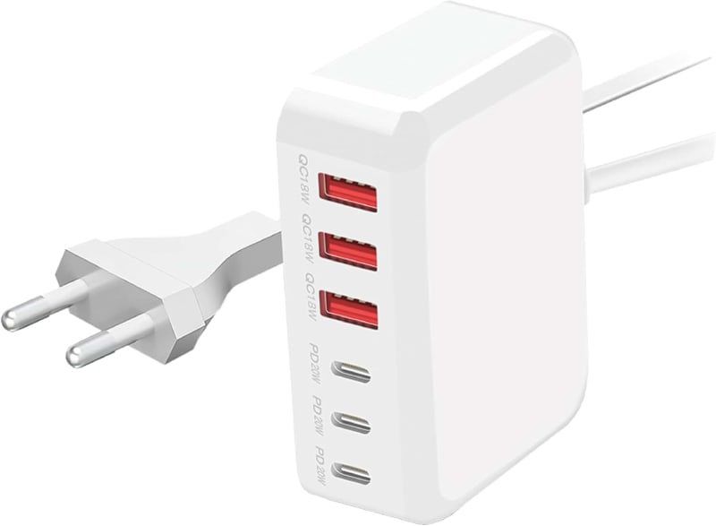Supa Fly 114W USB-C Smart Charging Station, Compatible with iPhone and Android Smartphones, White