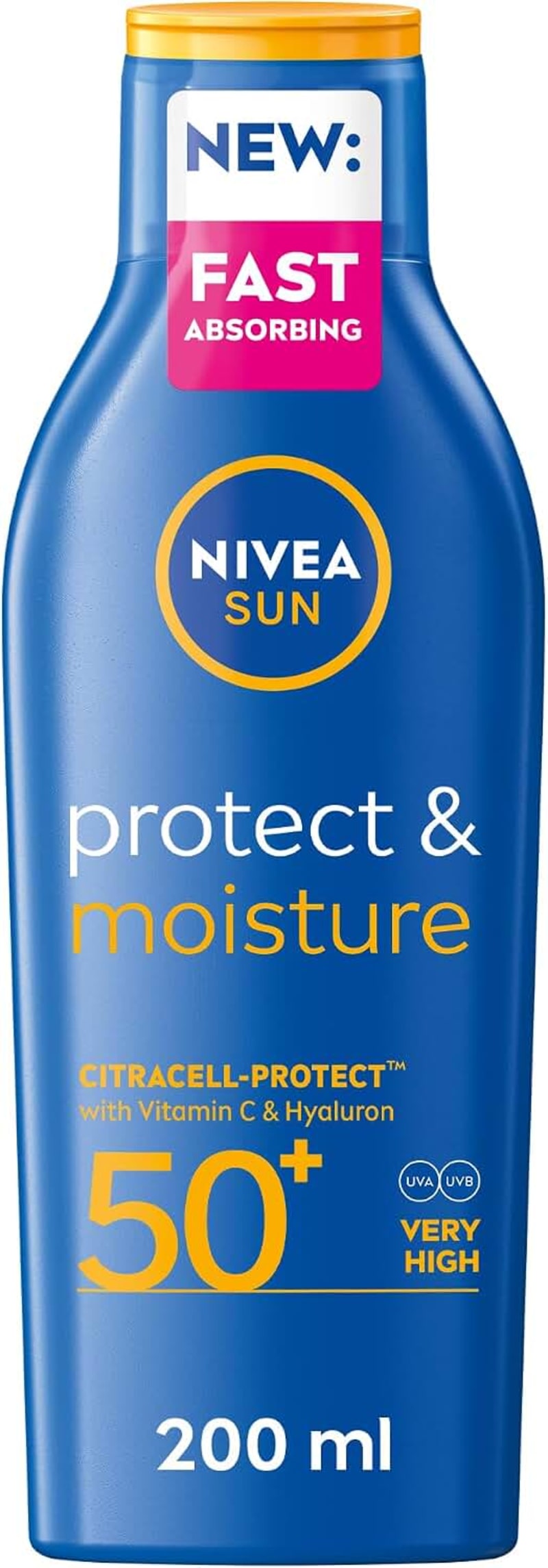 Nivea 983 Sun Protect and Moisture Moisturising 50 Plus Very High Sun Lotion, 200 ml