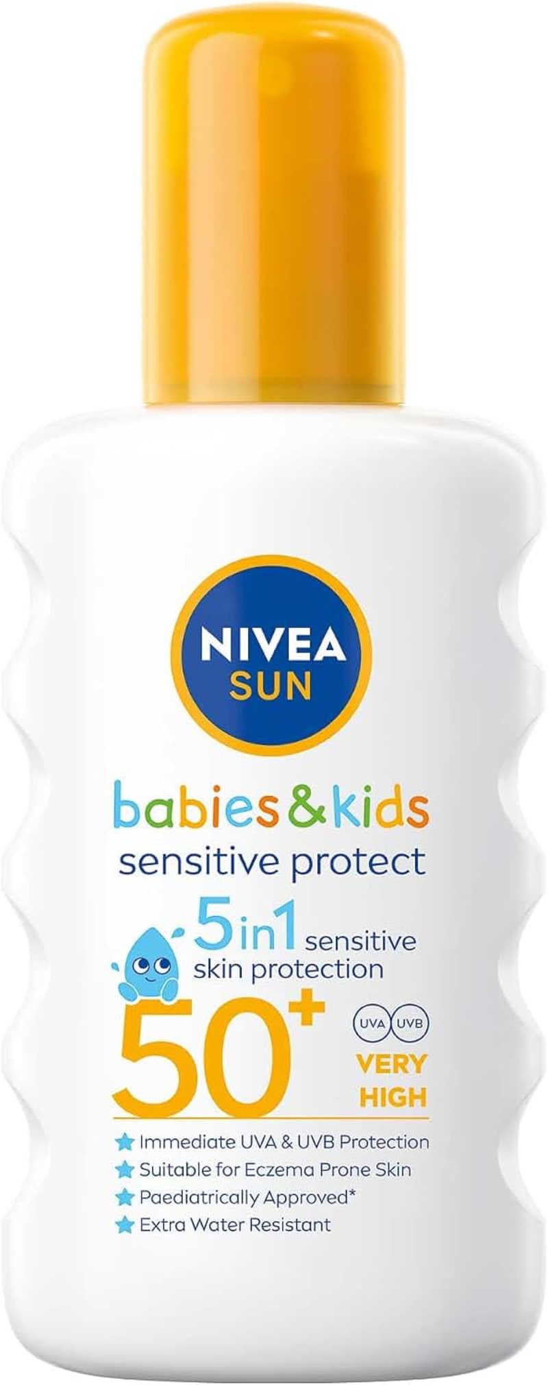 NIVEA SUN Kids Sensitive Spray SPF50+ Sunscreen, Sun Protection, 200ml