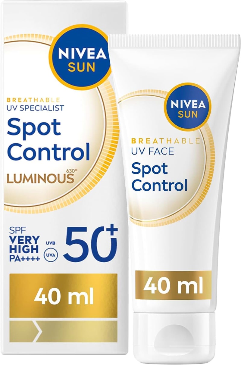 NIVEA SUN UV Face Spot Control Luminous630 SPF50+ Cream, 40ml, Anti-Dark Spot Sunscreen, UVA/UVB Protection, Even Tone Face Cream
