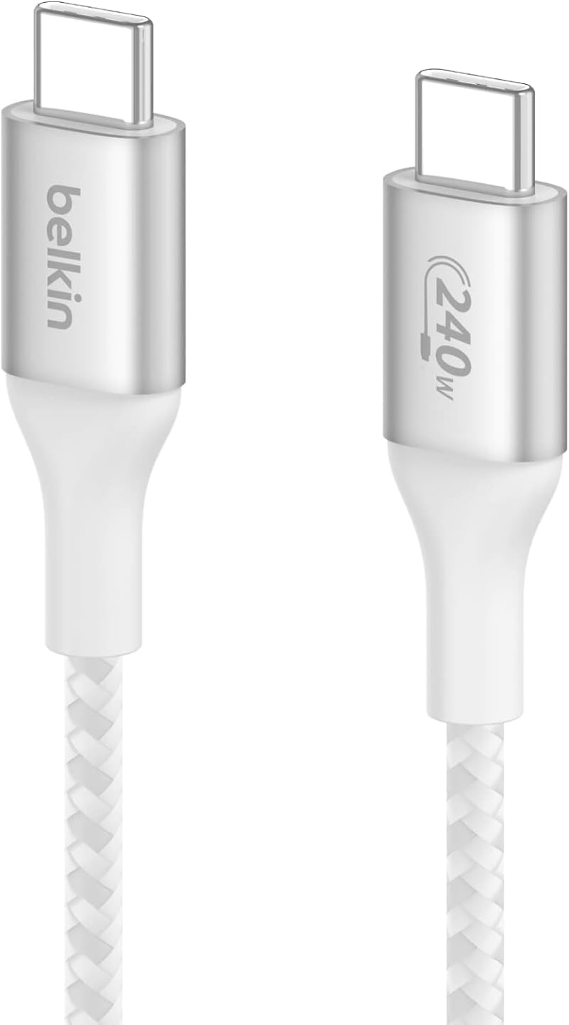 CAB015bt1MWH Boost Charge Braided USB-C to USB-C Cable, 1 Meter Length