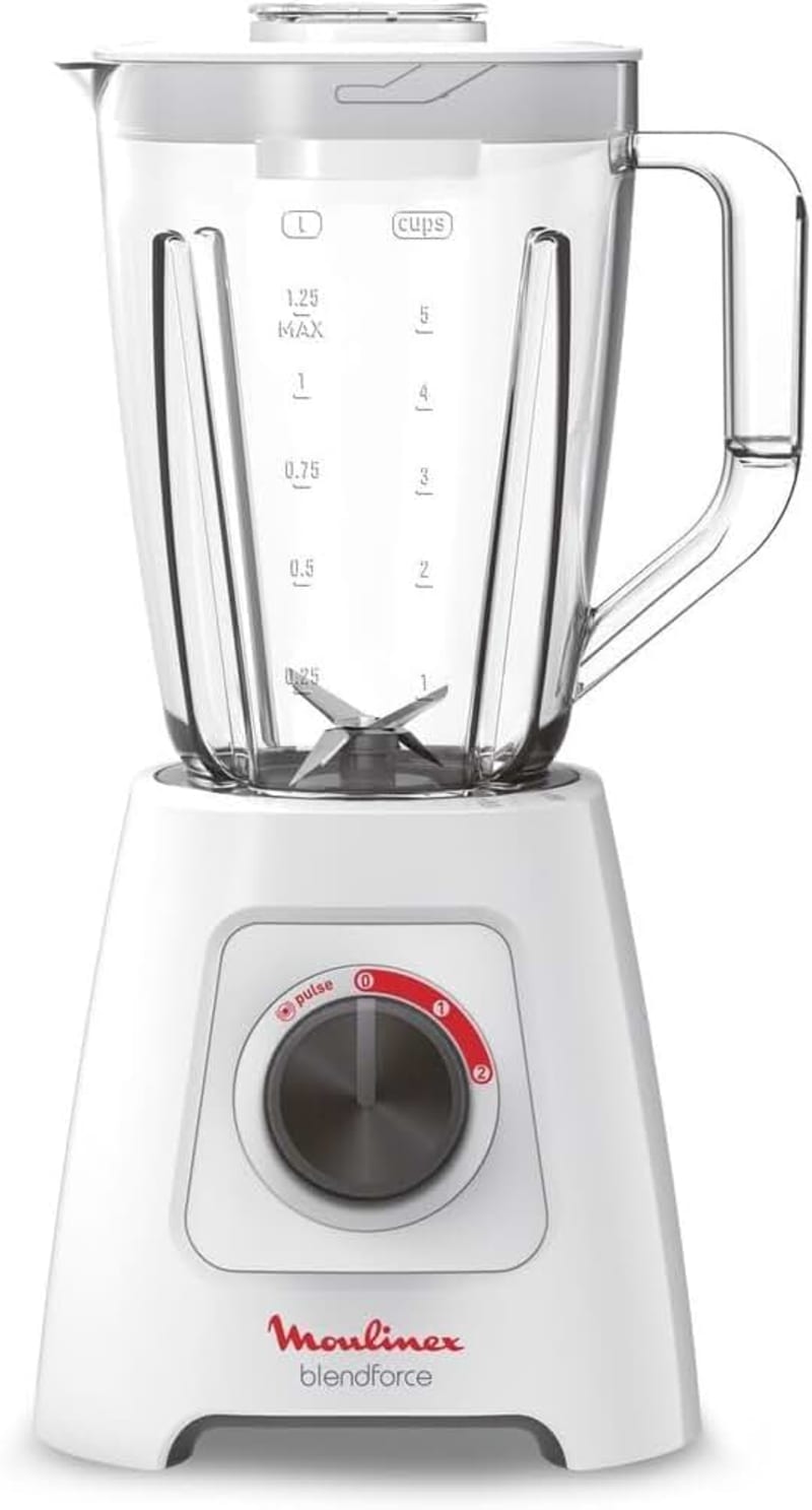 Moulinex 600W Blendforce Blender with Grinder, 2 Liter Capacity, White