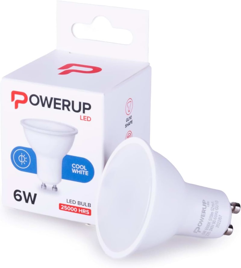 Powerup GU10 6W Cool White LED Bulb