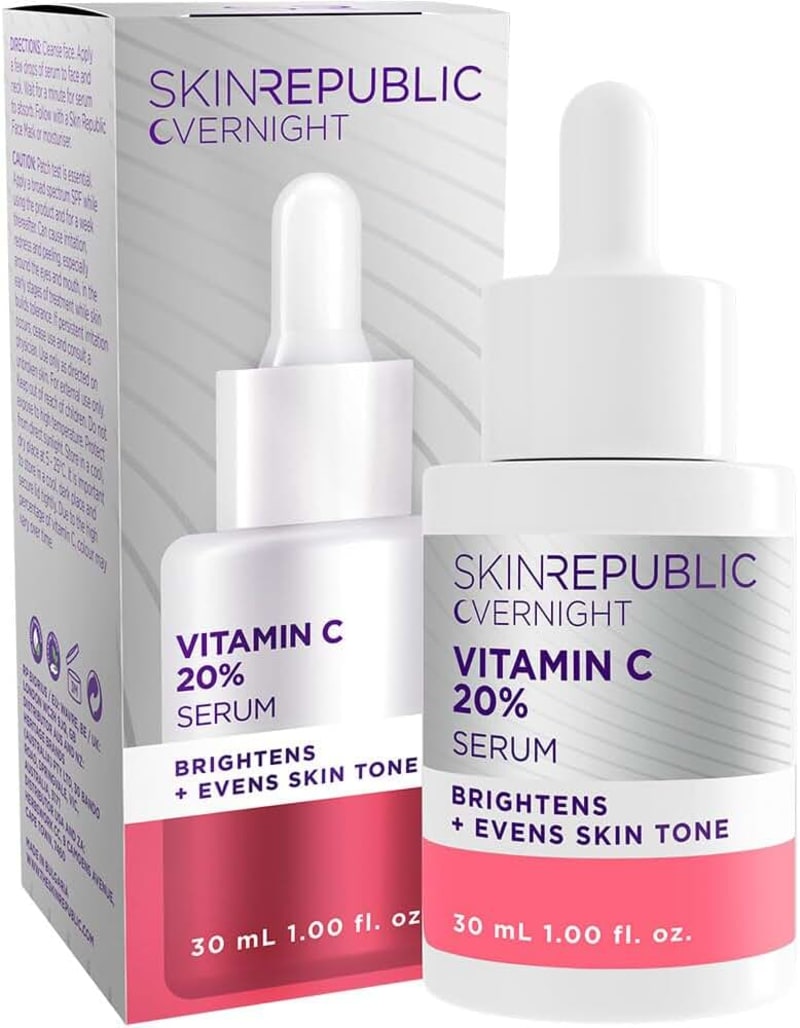 Skin Republic Vitamin C 20% Overnight Serum Visibly Brighter Skin Overnight. 30ml bottle. Made in Europe.