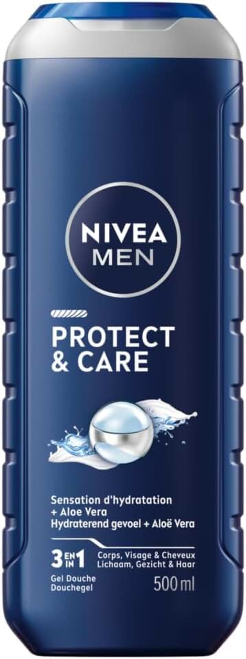 NIVEA MEN Protect & Care 3in1 Shower Gel Body Wash with Aloe Vera, 500ml
