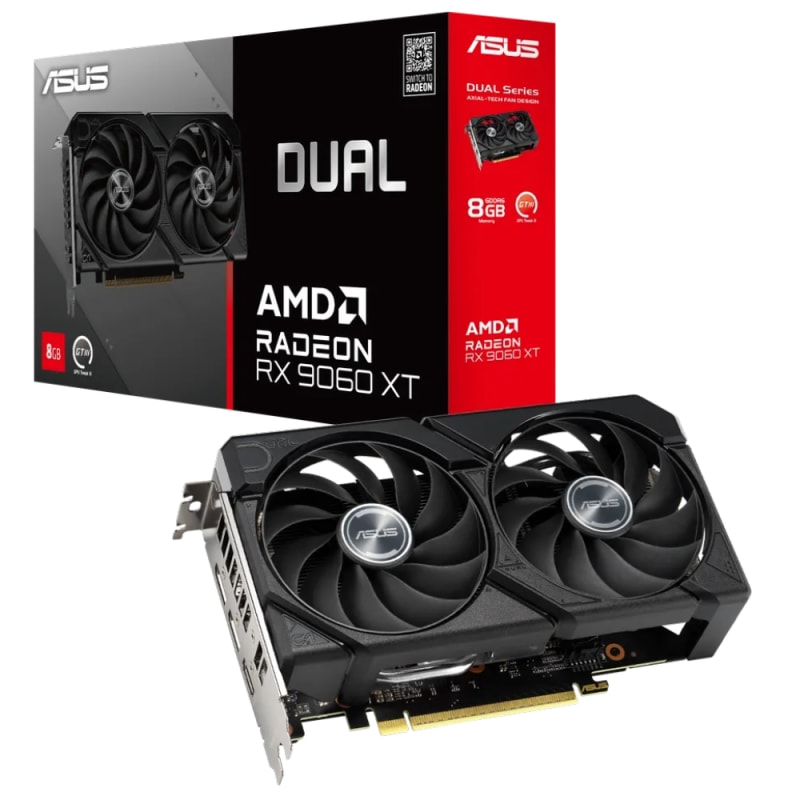 ASUS Dual Radeon RX 9060 XT 8GB GDDR6 PCIe 5.0 GPU Graphics Card PC