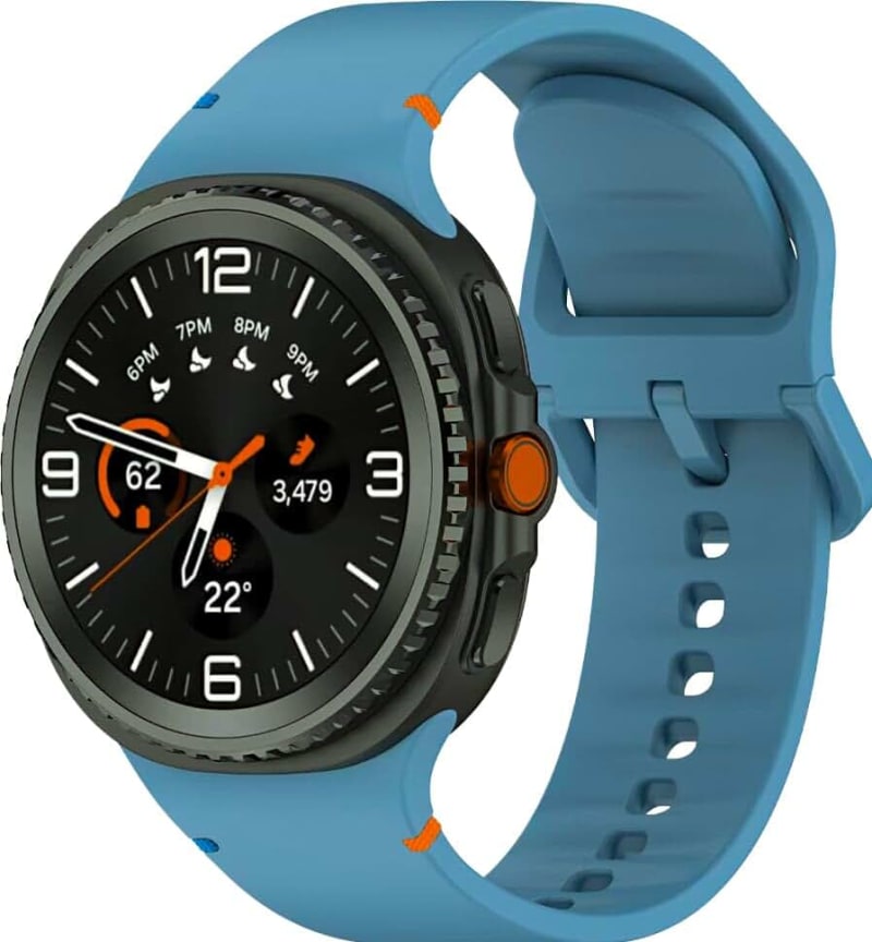Silicone Replacement Watch Band compatible with Samsung Galaxy Watch 8 and 8 Classic, 40mm 44mm 46mm, Large and Small Length