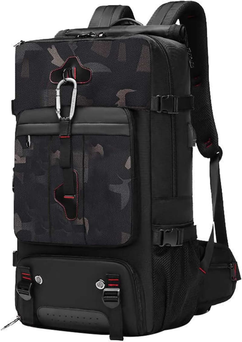 Multifunctional Outdoor Travel Hiking Backpack – Lightweight, Water-Resistant Daypack with Multiple Pockets, Adjustable Straps & Breathable Back Support (Camo)