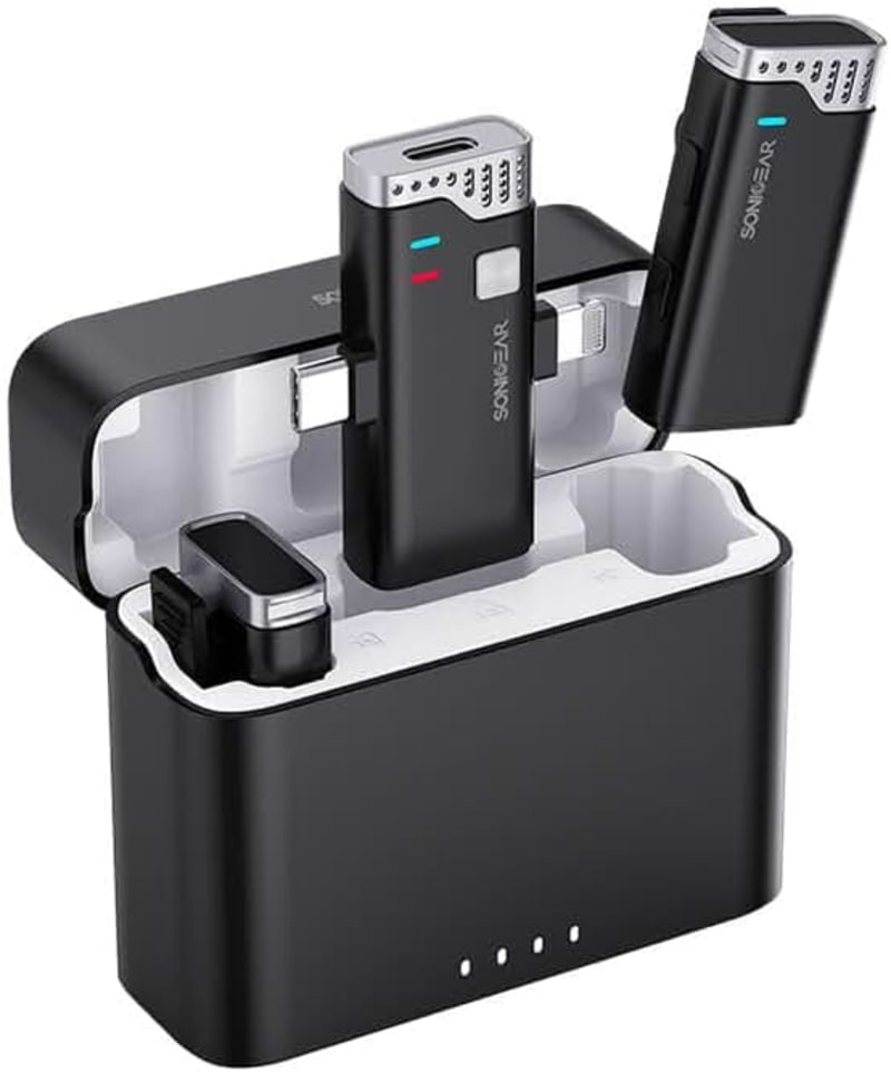 SonicGear WLM 3000 Duo Wireless Clip-on Microphone, Black