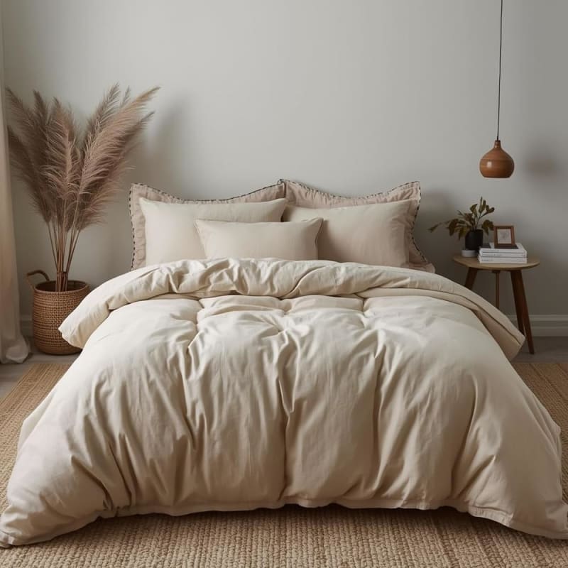 Luscious Living Duvet Cover and 2 Pillow Cases Set, Double, Taupe