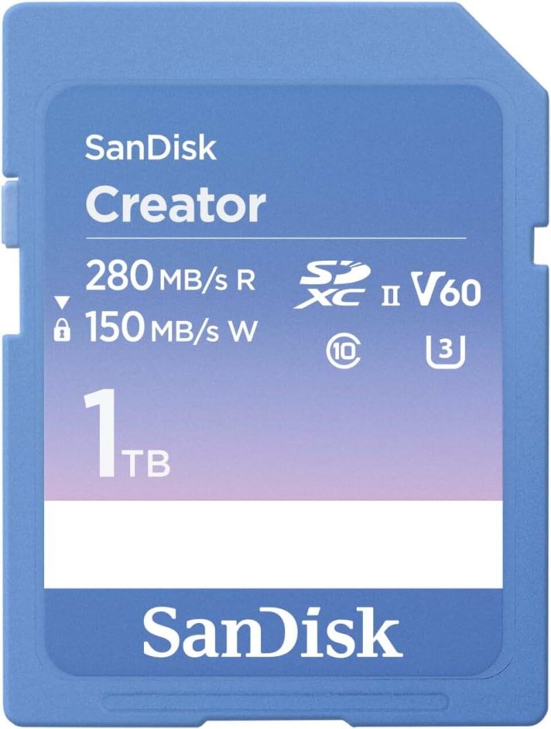 SanDisk Creator SD UHS-II SDXC Memory Card 1TB 280MB/s Read 150MB/s Write UHS-II Interface