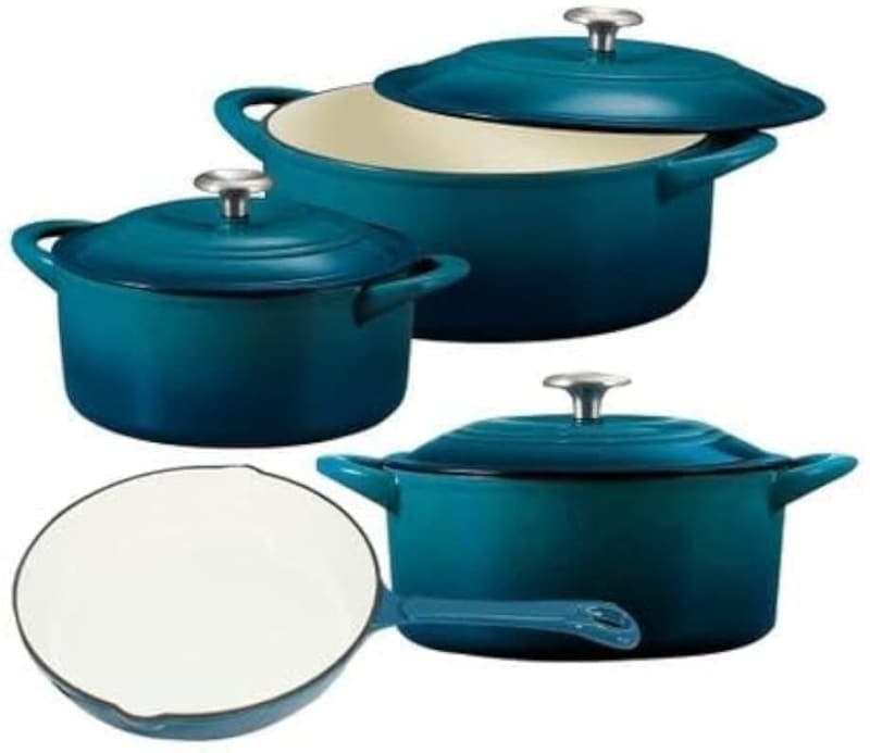Smte-DH - Ceramic pot with lid Enameled Cast Iron - 7Piece