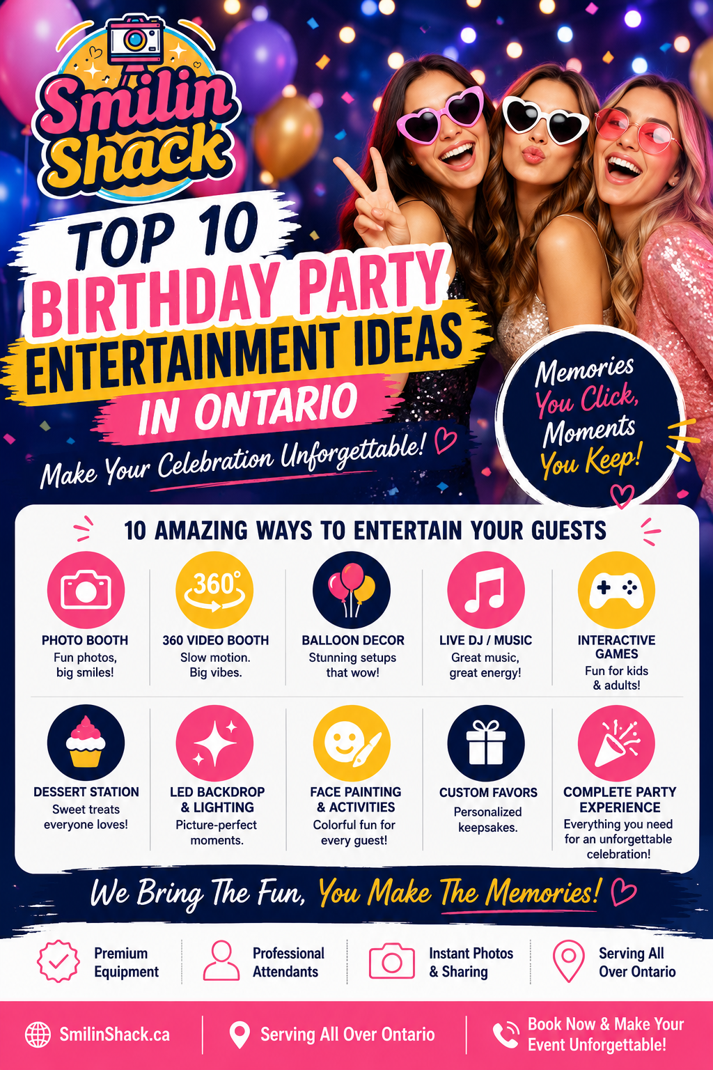 Top 10 Birthday Party Entertainment Ideas in Ontario | Smilin Shack Photobooth