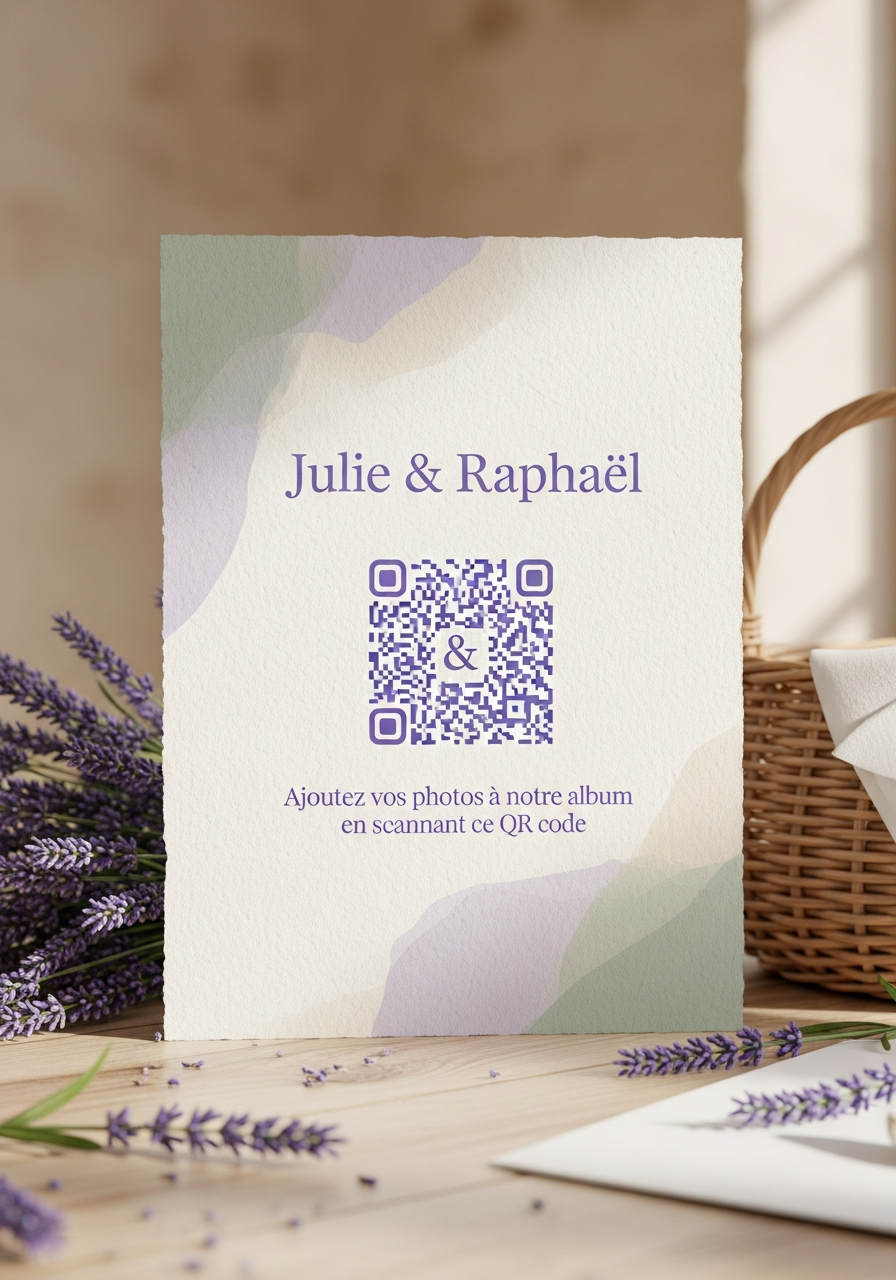 Affiche QR Code Mariage Lavande