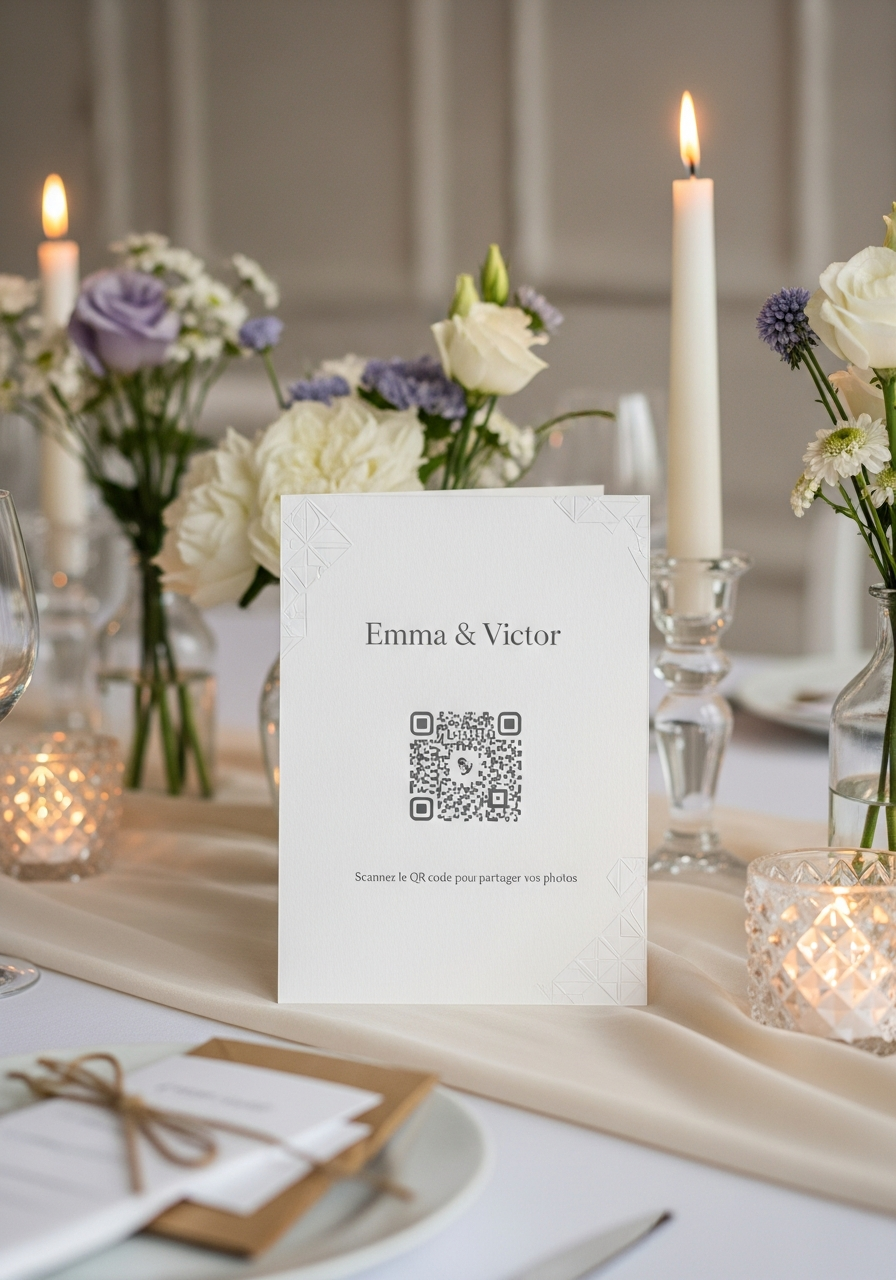 Affiche QR Code Mariage Neo-Scandinave