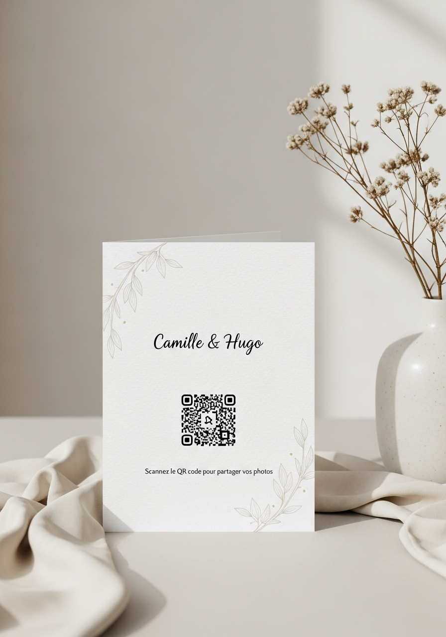 Affiche QR Code Mariage Japonais Wabi-Sabi