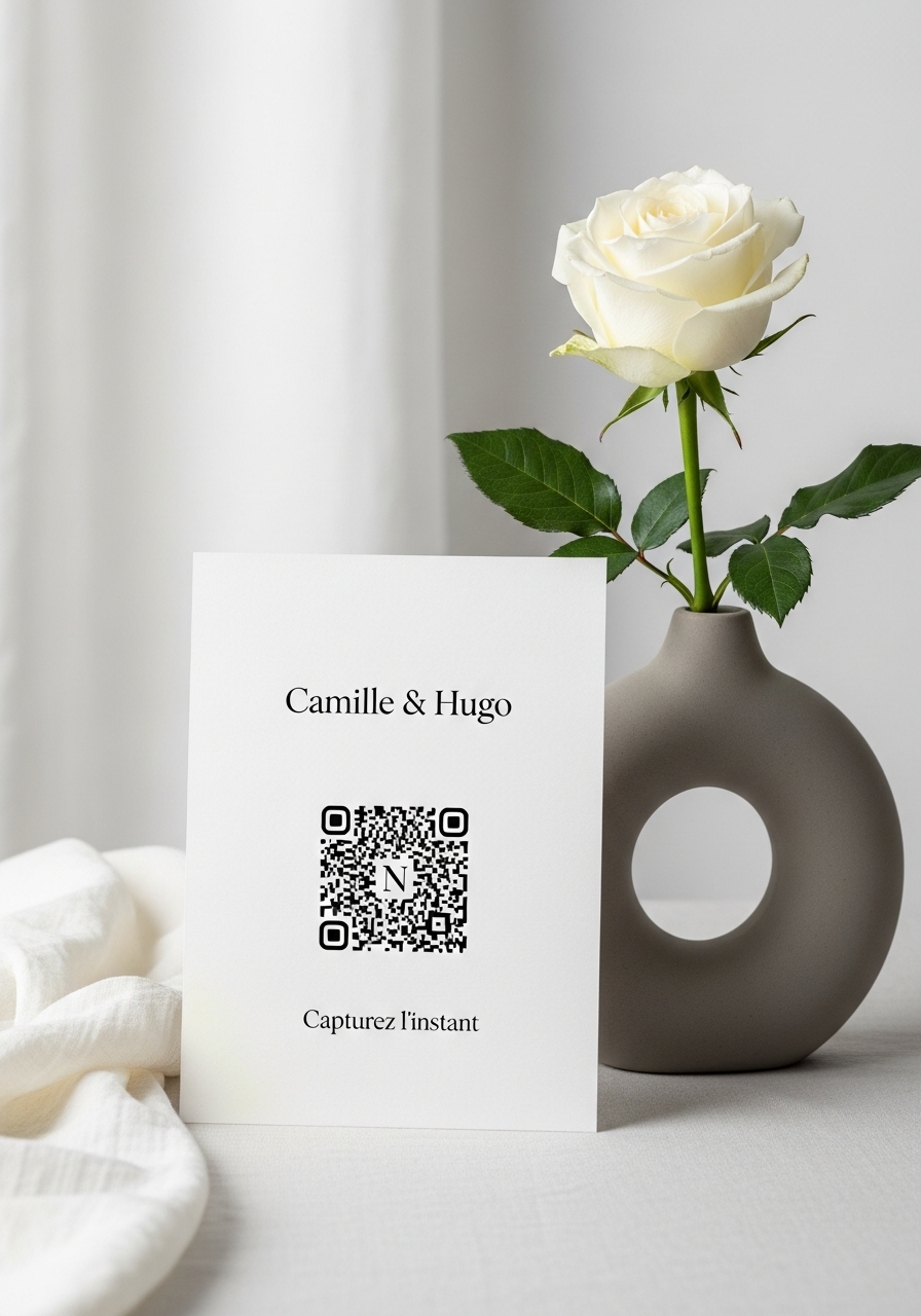 Affiche QR Code Mariage Minimaliste Moderne