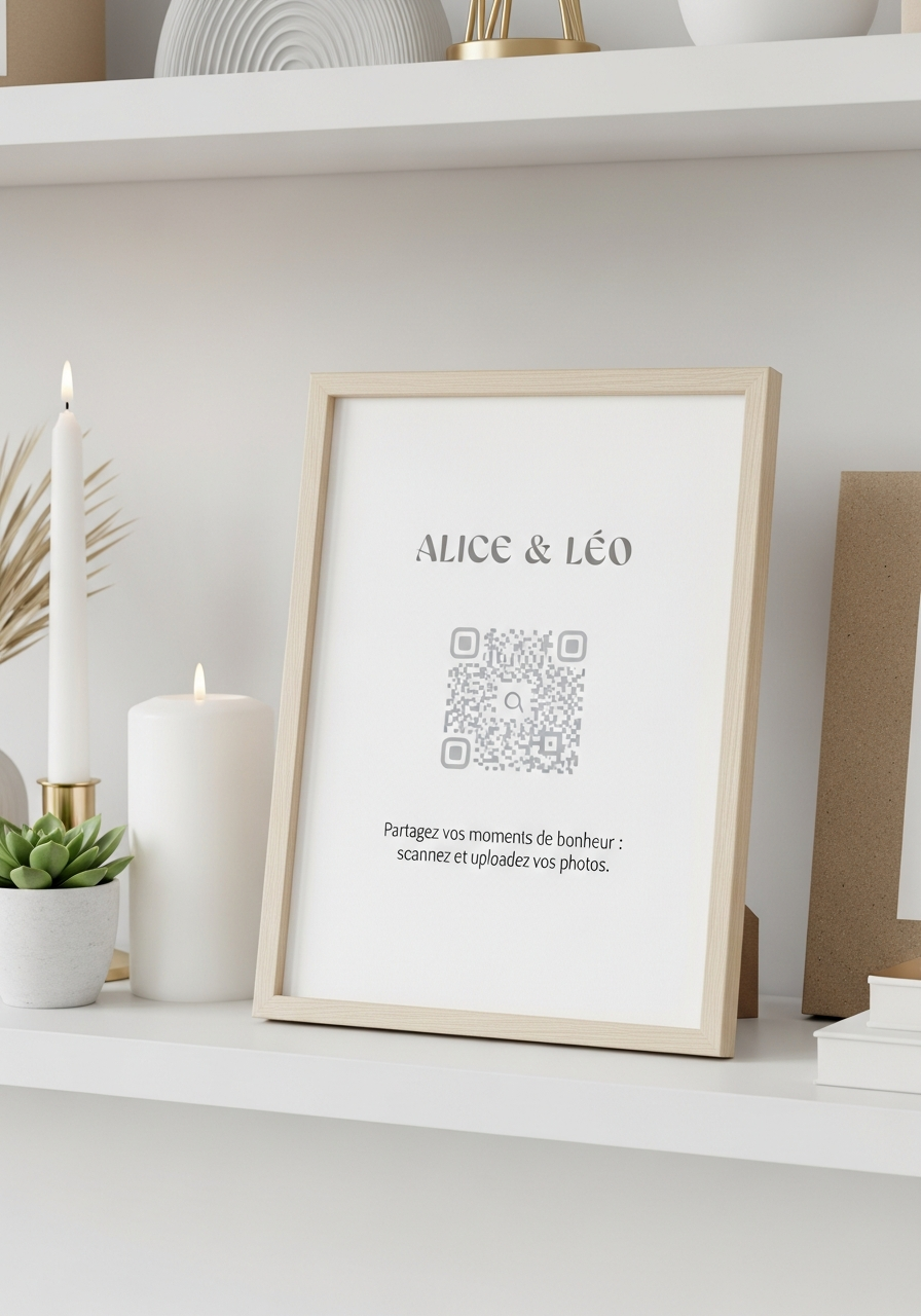 Affiche QR Code Mariage Scandinave Hygge
