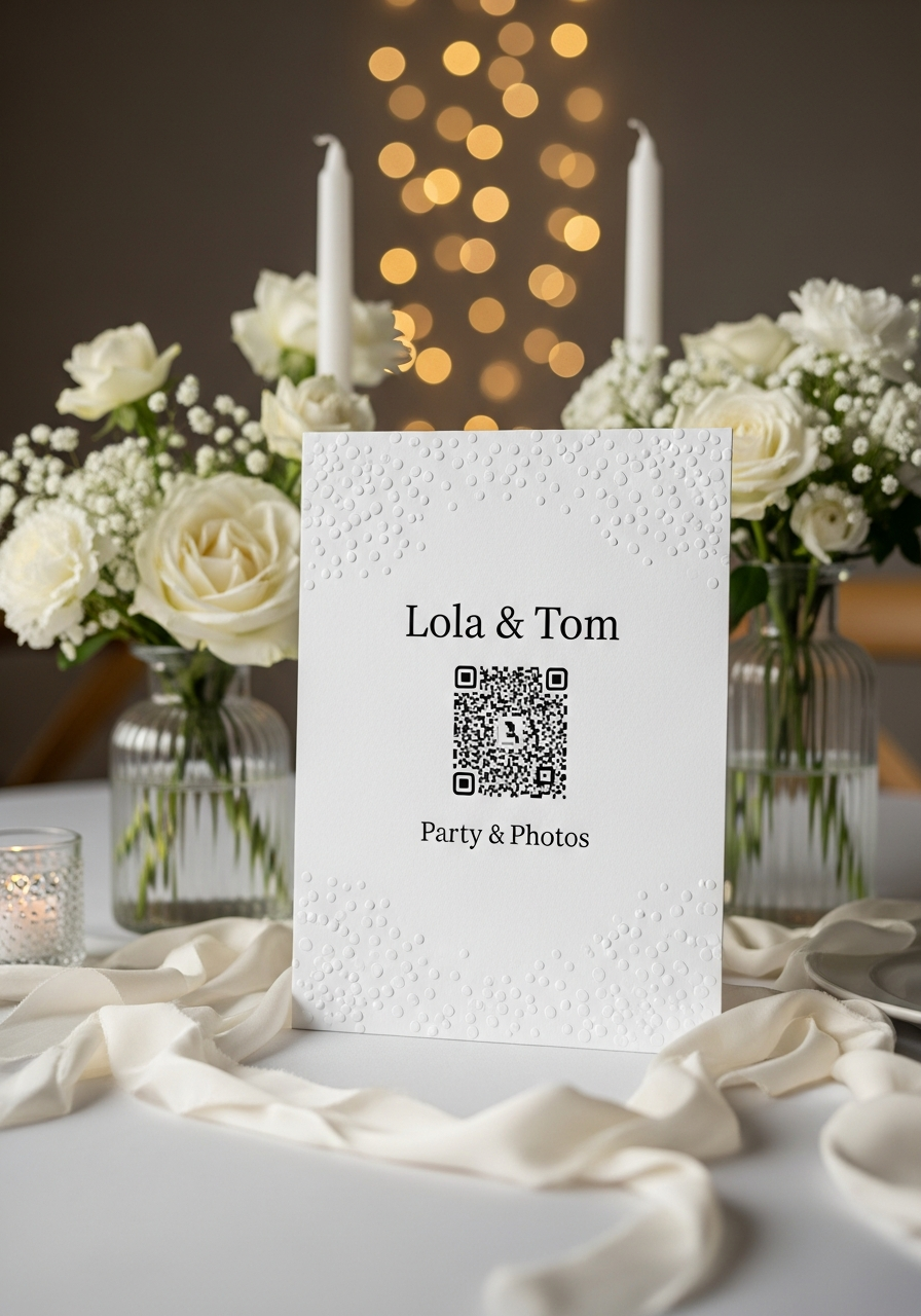 Affiche QR Code Mariage Festif / joyeux Moderne