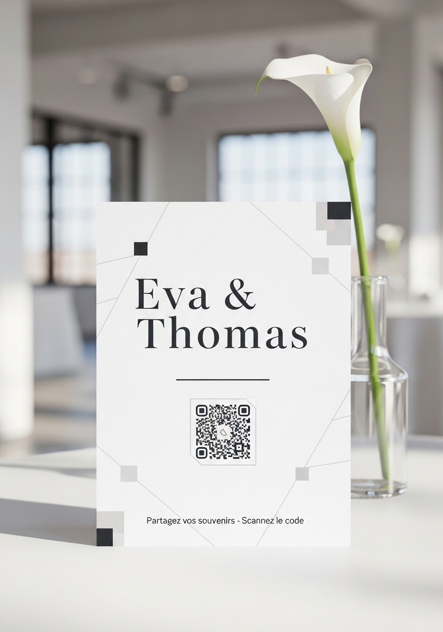 Affiche QR Code Mariage Minimaliste Raffiné