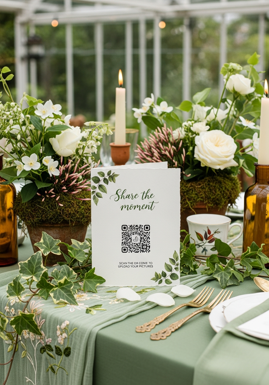 Affiche QR Code Mariage Nature Poétique