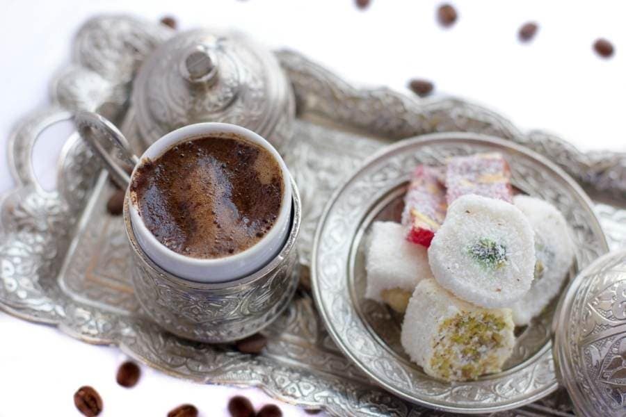 turkish coffee with turkish delight