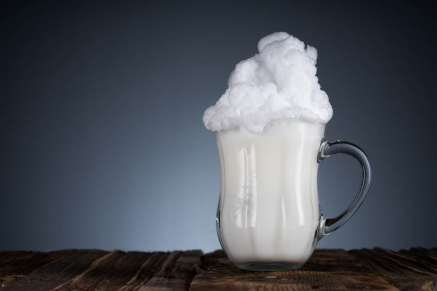 foamy ayran drink