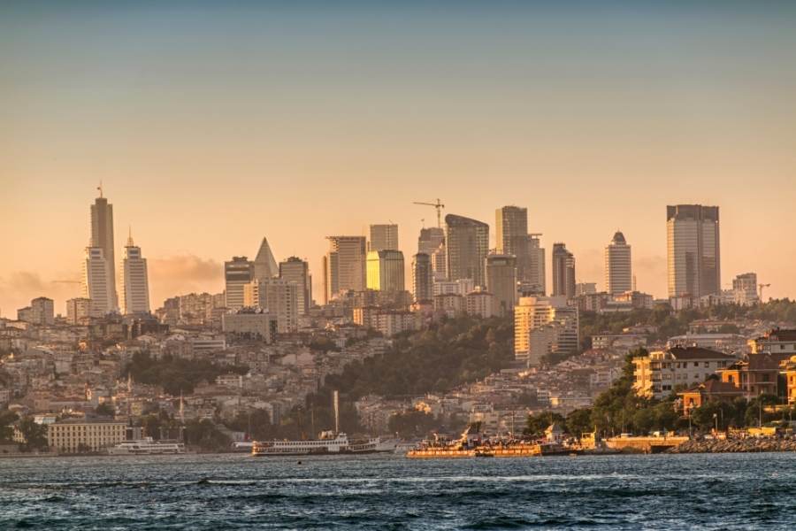 coastal view of besiktas istanbul from the sea