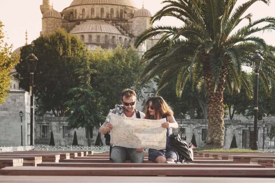 Image tourists in istanbul large