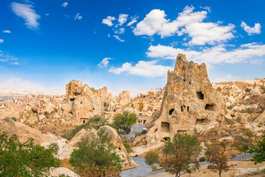 panoramic view of göreme open air museum in turkey