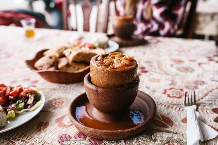 pottery kebab on the table