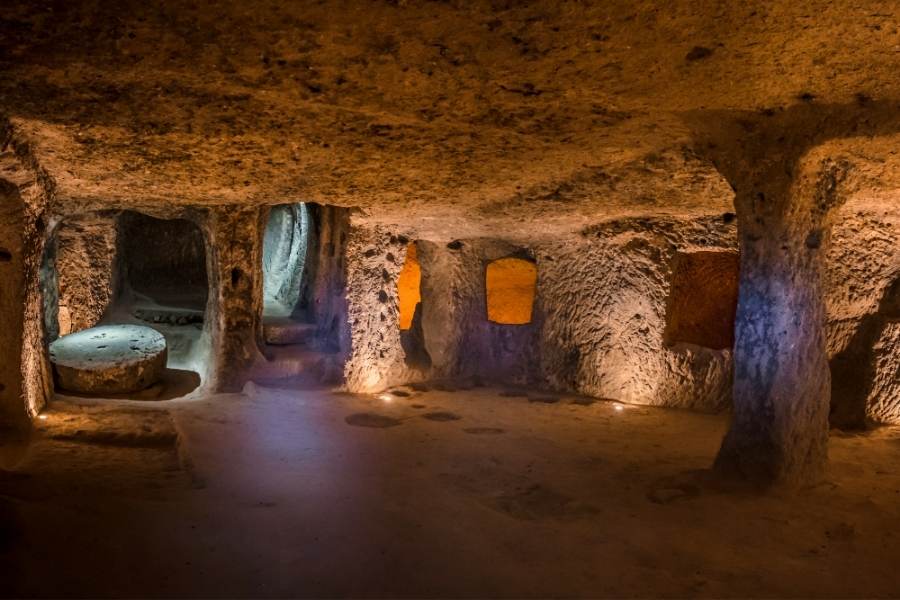 derinkuyu cave in nevsehir turkey