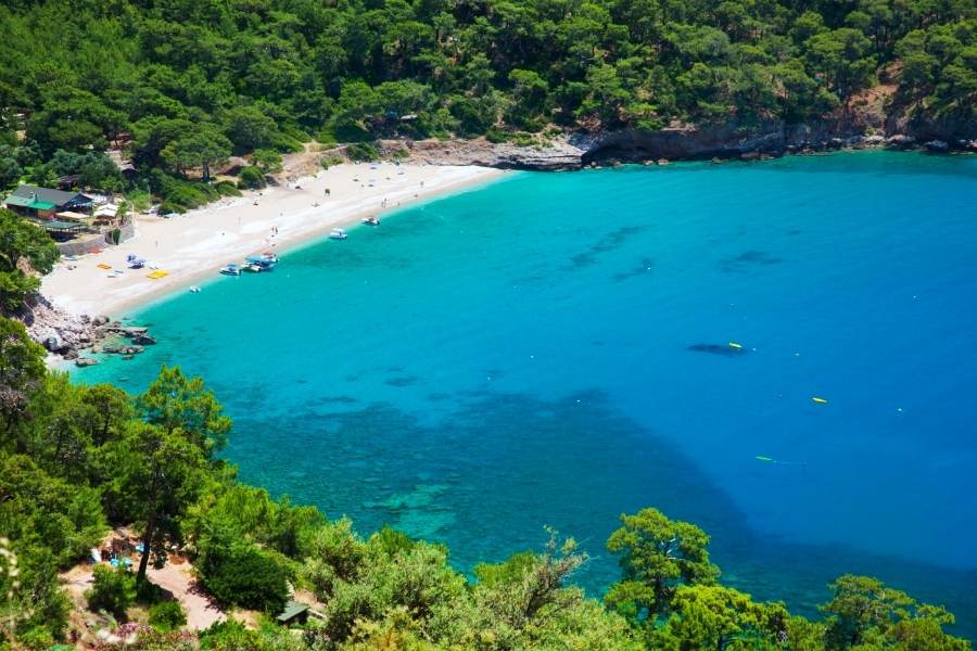 aerial view of kabak beach fethiye