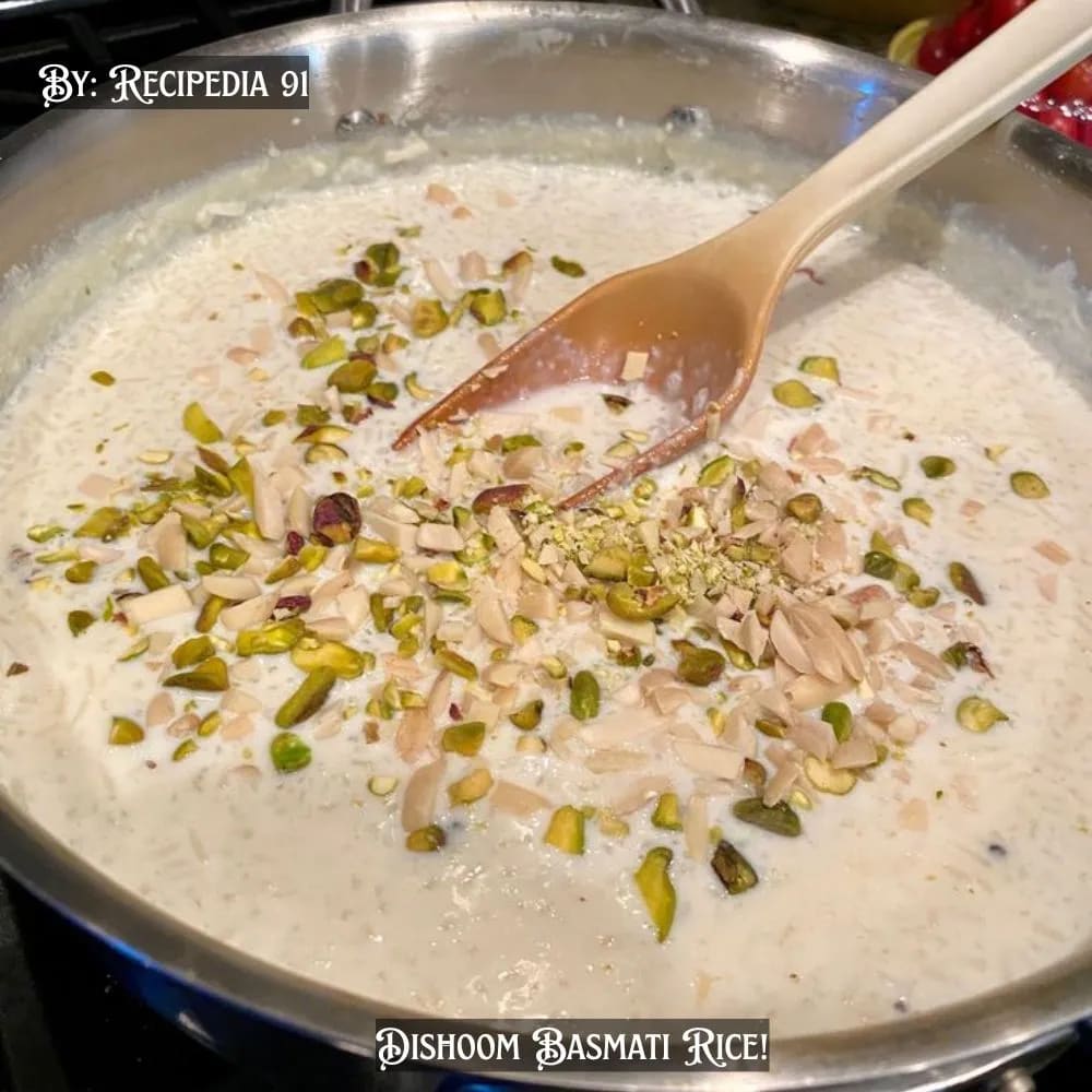 Dishoom Basmati Kheer - A Zoomed Image on the pan.
