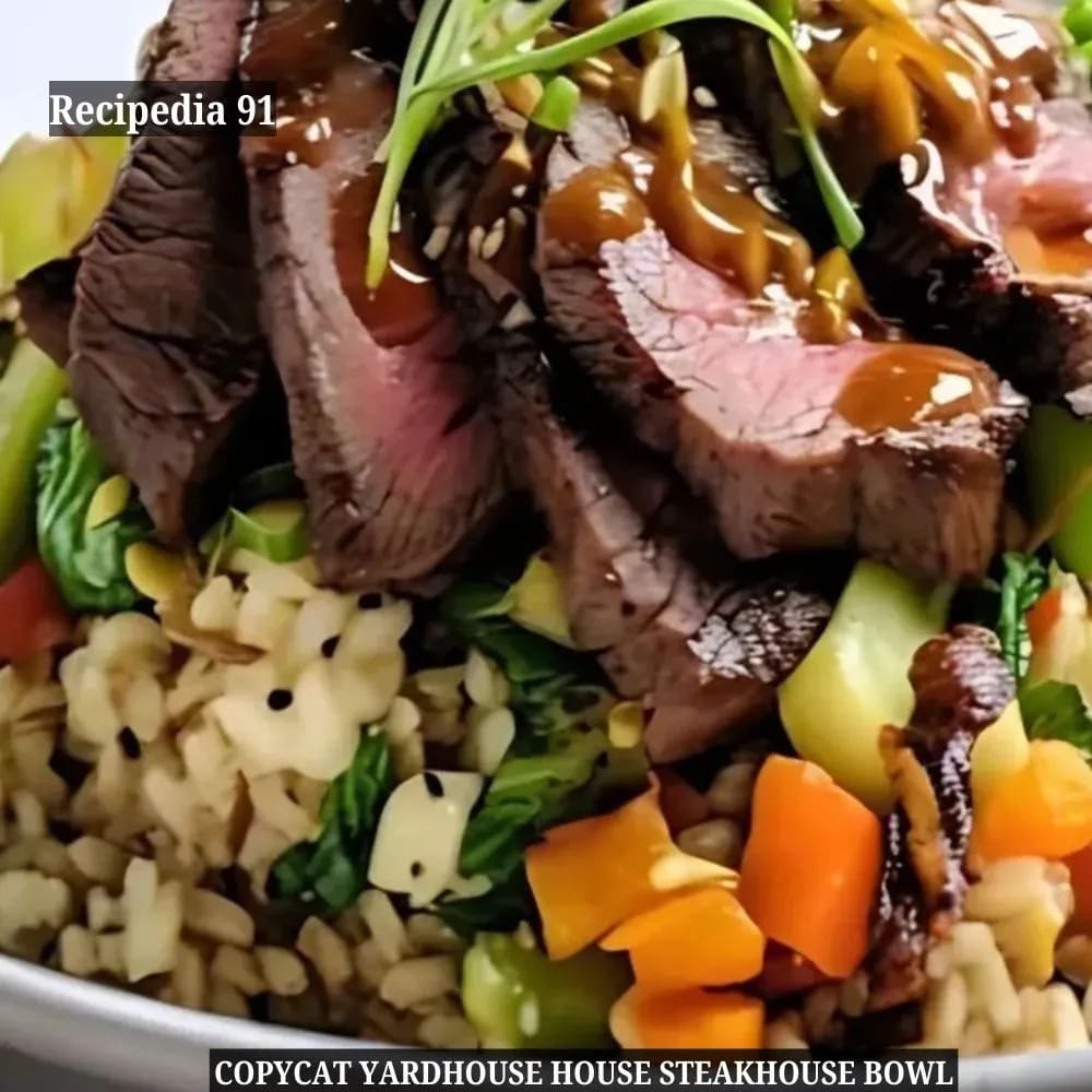 Yard House Steak Bowl Recipe - A closeup image of the finished dish
