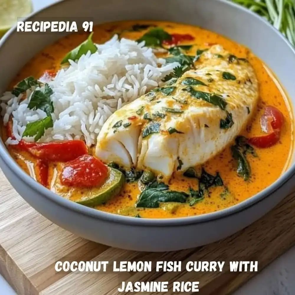 Coconut Lime Fish Curry with Jasmine Rice