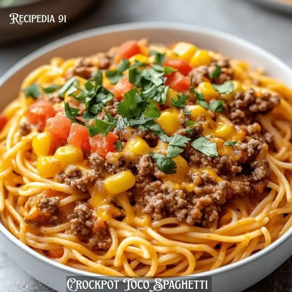 Crockpot Taco Spaghetti