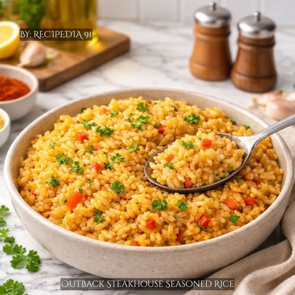 Homemade Outback Steakhouse Seasoned Rice - A perfectly made dish on my kitchen table.