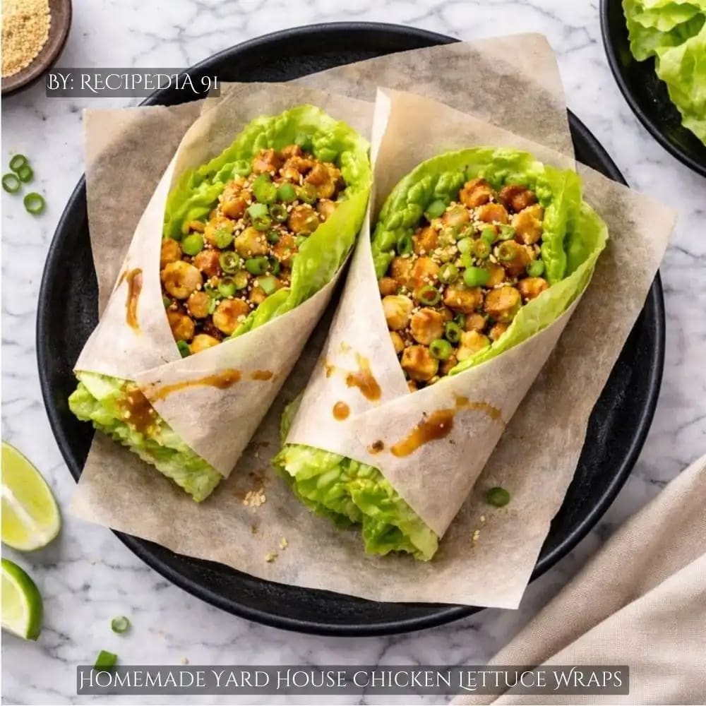 Homemade Yard House Chicken Lettuce Wraps - A perfectly made wraps on my kitchen table