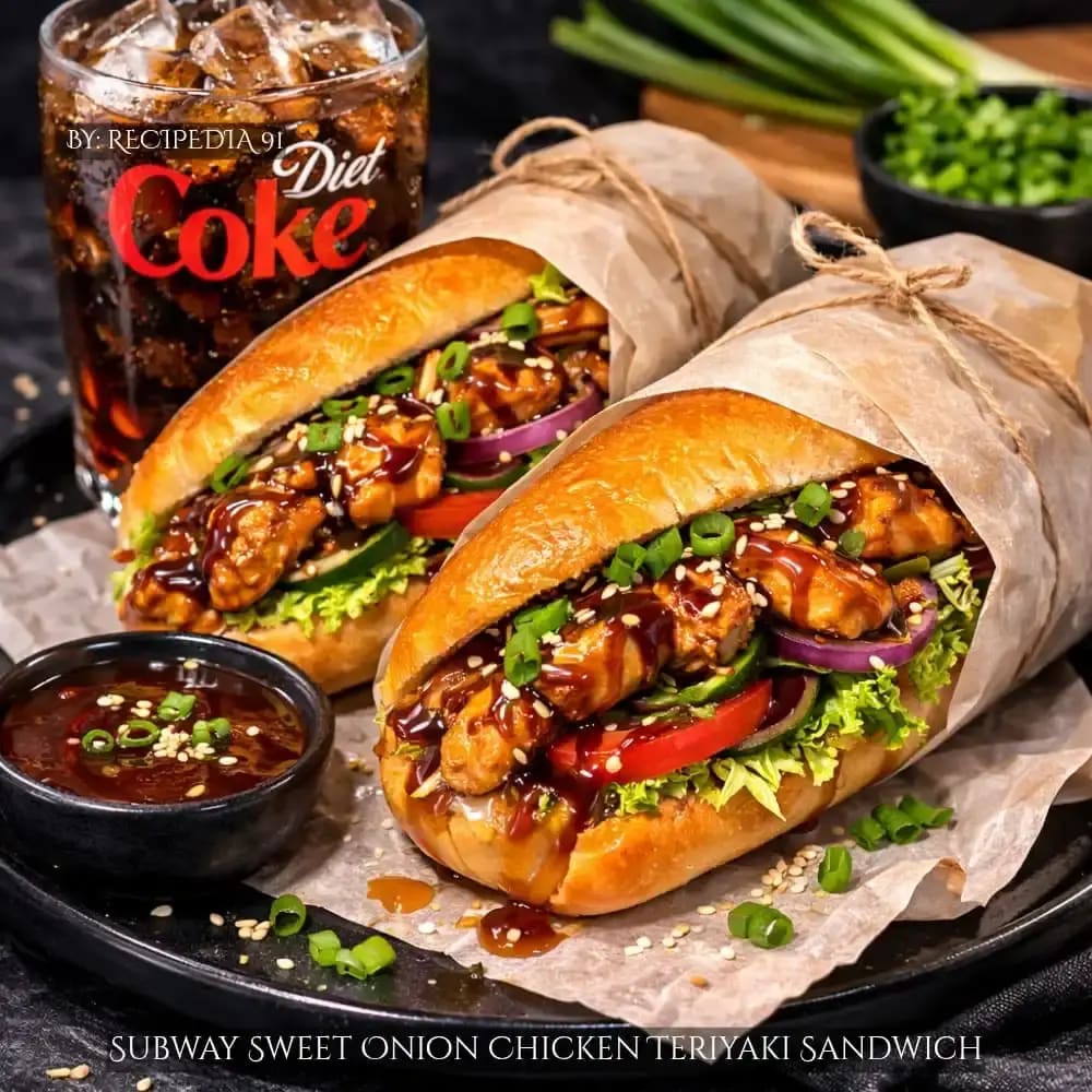 Homemade Subway Sweet Onion Chicken Teriyaki Recipe - A perfectly made sandwiches on the plate.