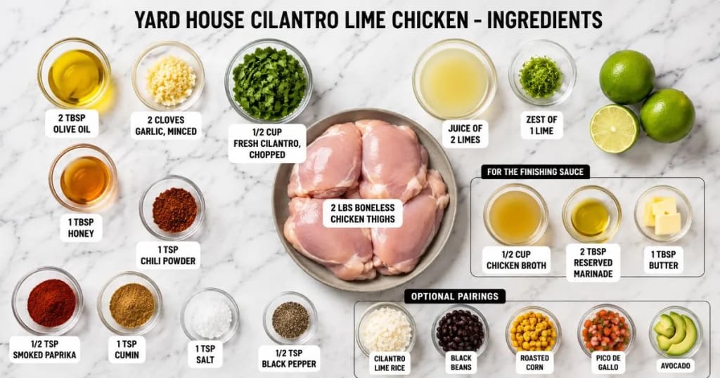 Ingredients For Yard House Cilantro Lime Chicken Recipe
