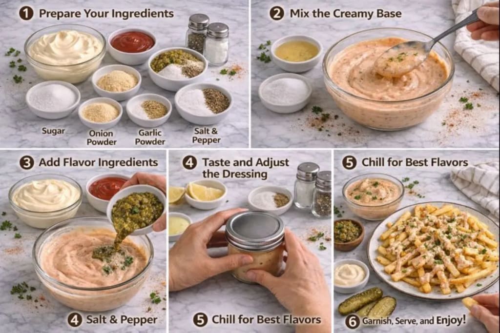 Visual Instruction For Texas Roadhouse Thousand Island Dressing