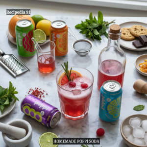 Homemade Poppi Soda on my kitchen table