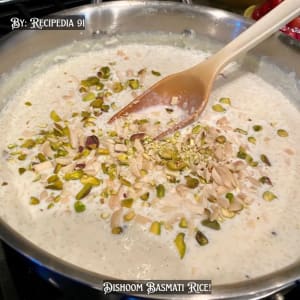 Dishoom Basmati Kheer - A Zoomed Image on the pan.